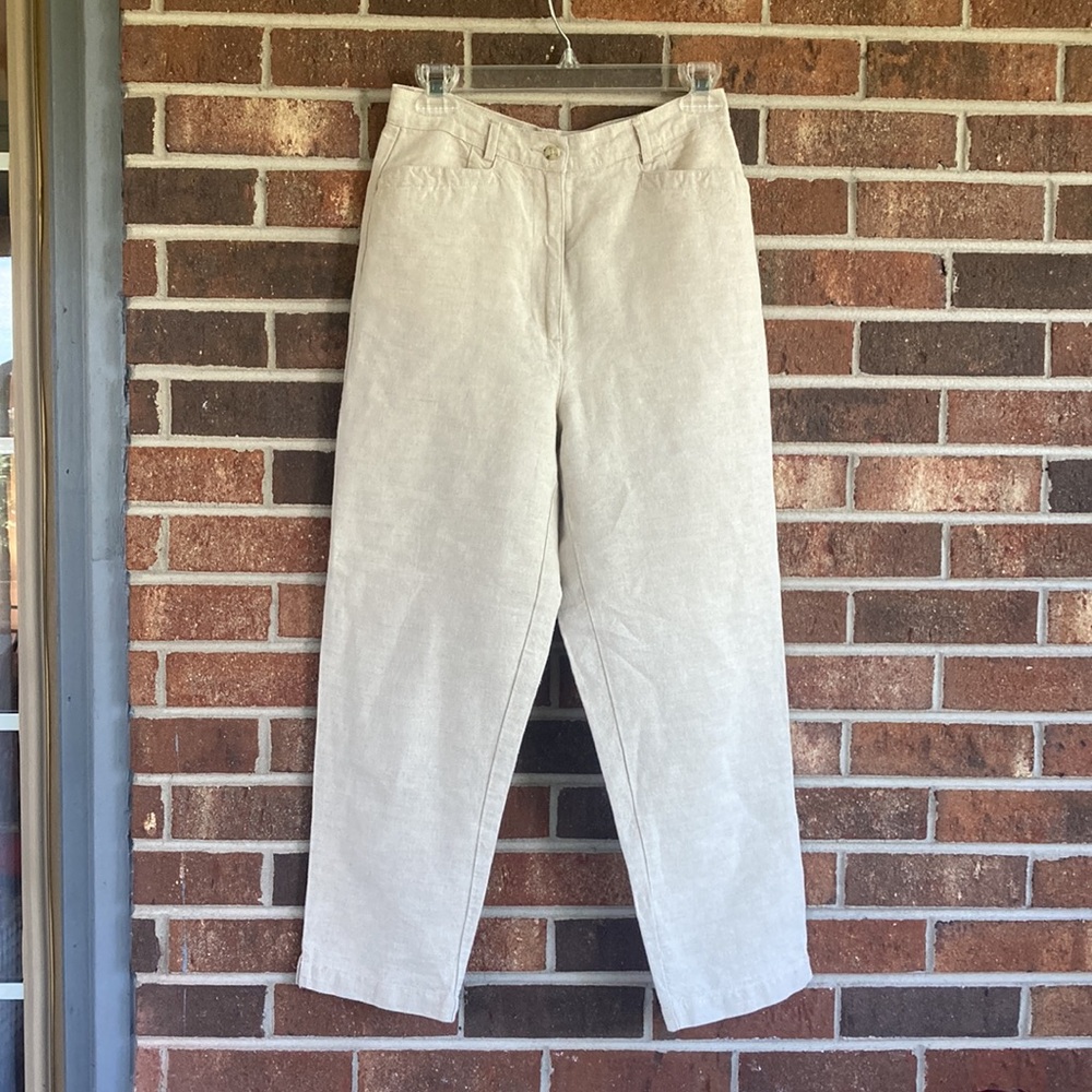 Talbots Vintage 90s Irish Linen High Rise Relaxed Leg Pants size 6
